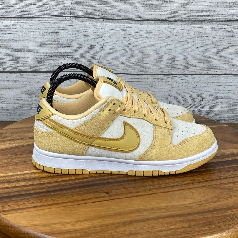 Nike Dunk Low Celestial Gold Sail Suede Sneakers DV7411-200 Womens Shoe Size 7.5